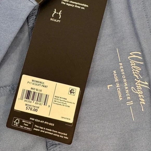 Walter Hagen P11 Women's Pull-On Sculpt Golf Pant Mid Blue Large NWT - Picture 5 of 5